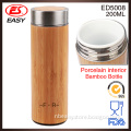 ED5008 New design unique double wall out bamboo ceramic water bottle with custom logo
